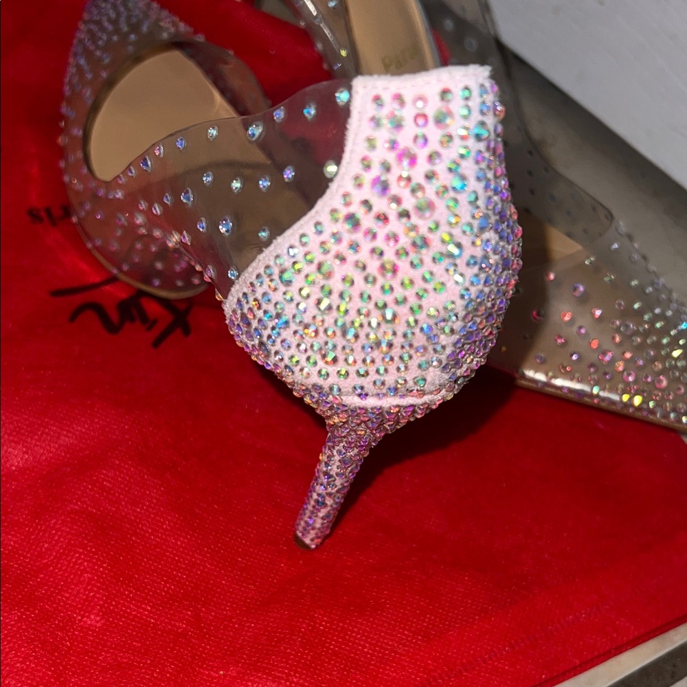 Clear Rhinestone Stiletto Heels - Picture 5 of 17